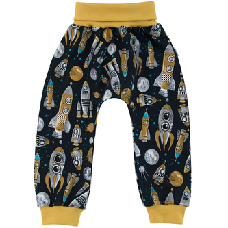 Dětské tepláky Rakety; Barva: okrová; Velikost: 62