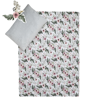 Luxusní dětské povlečení Minky Arya; Barva: stříbrná; Velikost: 100 x 135, 60 x 40 cm