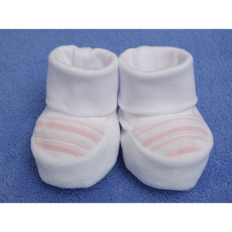 Kojenecké bačkůrky plyš pruh malé; Barva: hnědá