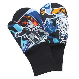 Palcové rukavice softshell Snowboard; Barva: šedá; Velikost: 3 - 5 let