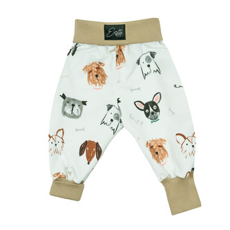 Dětské rostoucí kalhoty Pejsci; Barva: bílá; Velikost: 68 - 74