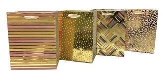 Torba prezentowa 26x32 złoto-pastelowa mix