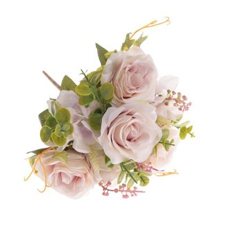 Umělá růže - keřík, bílá, 12/120