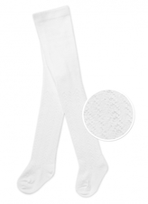 Dětské bavlněné punčocháče se vzorem, bílé, vel. 92/98; 92/98 (18-36m)