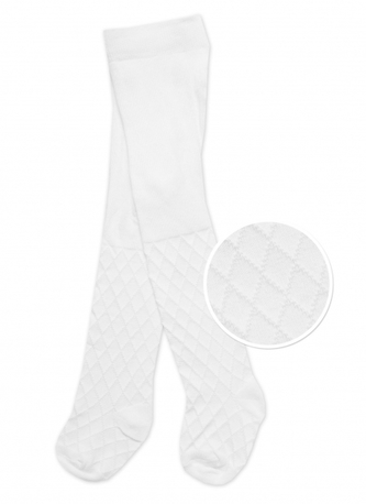 Dětské punčocháče bavlna, žakarový vzor, ecru, vel. 80/86; 80/86 (12-18m)