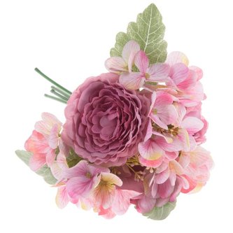 Umělá kytice, růžová, 12/96