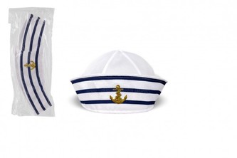 Čepice námořnická látka průměr 27cm v sáčku karneval