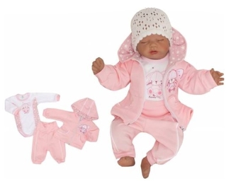 Z&Z 3-dílná tepláková soupravička, mikinka, tepláčky, bodýčko, Zajíček - růžový; 56 (1-2m) Z&Z 3-dílná tepláková soupravička, mikinka, tepláčky, bodýčko, Zajíček - růžový; 56 (1-2m)