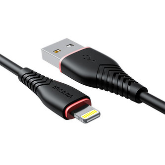 Kabel USB-Lightning Vipfan Anti-Break X01, 3A, 1m (černý)