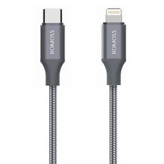 Kabel USB-C na Lightning Romoss CB1737, 27W, 1 m (šedý)