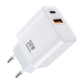 Nástěnná nabíječka Remax, RP-U82, USB, USB-C 30W (bílá)