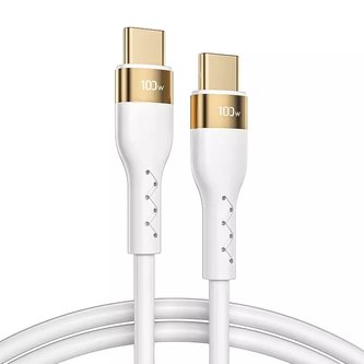 Joyroom Liquid Silicon USB Type C - USB Type C nabíjecí / datový kabel PD 100W 1,2m bílý (S-1250N18-10)
