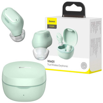 Bezdrátová sluchátka Baseus Encok WM01 TWS Zelená