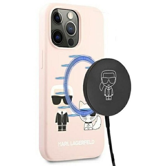 Karl Lagerfeld Slilicone Karl & Choupette Magsafe - pouzdro na iPhone 13 (růžové)