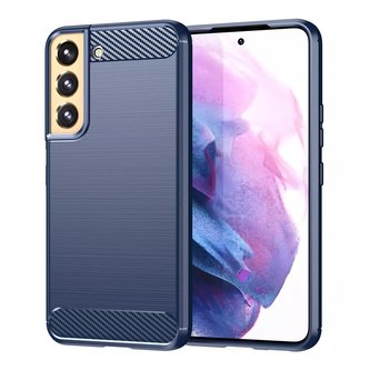 Karbonové pouzdro na telefon Samsung Galaxy S23 Plus flexibilní silikonový karbonový kryt modrý