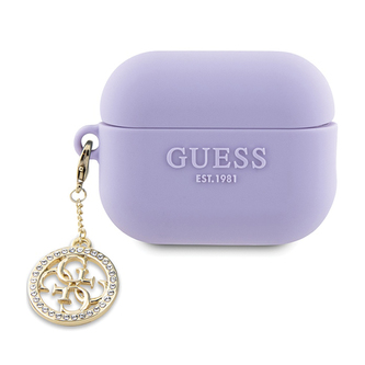 Guess 3D Rubber 4G Diamond Charm - pouzdro pro AirPods Pro 2 (fialové)