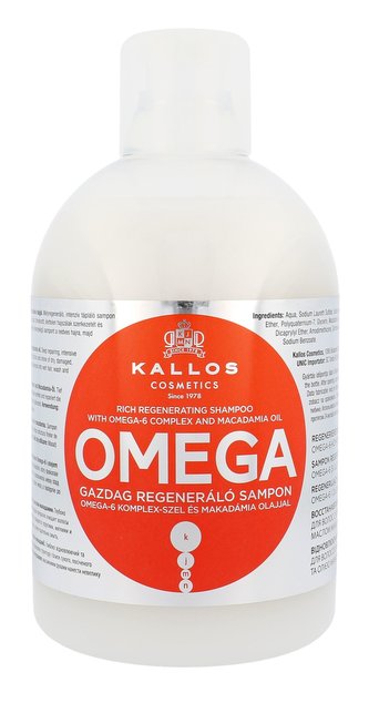 Kallos Regenerační šampon s omega-6 komplexem a makadamia olejem (Omega Hair Shampoo) 1000 ml woman