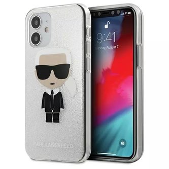 Karl Lagerfeld KLHCP12SPCUTRIKSL iPhone 12 mini 5,4" srebrny/stříbrný pevný obal Glitter Ikonik Karl Karl Lagerfeld KLHCP12SPCUTRIKSL iPhone 12 mini 5,4" srebrny/stříbrný pevný obal Glitter Ikonik Karl