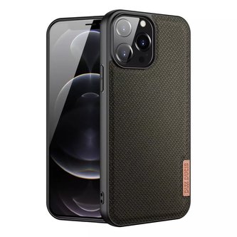 Kryt pouzdra Dux Ducis Fino pokrytý nylonovým materiálem iPhone 13 Pro Max zelený