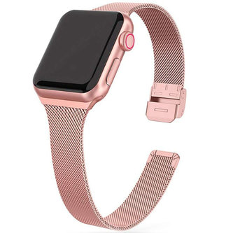 Bransoleta pasek Thin Milanese do Apple Watch 4/5/6/7/8/SE 38/40/41 mm Rose Gold