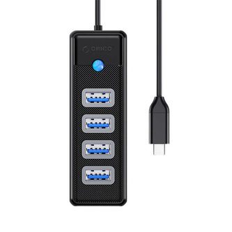Orico Hub adaptér USB-C na 4x USB 3.0, 5 Gb/s, 0,15 m (černý)