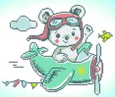 DIAMOND DOTZ Medvídek v letadle