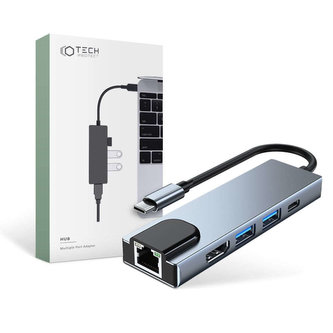 Hub adaptér USB V3-HUB 5w1 USB-C šedý
