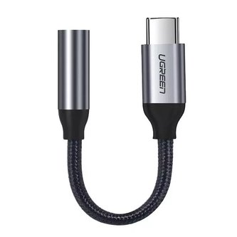 Ugreen sluchátkový adaptér 3,5 mm mini jack na USB typu C 10 cm šedý (30632)