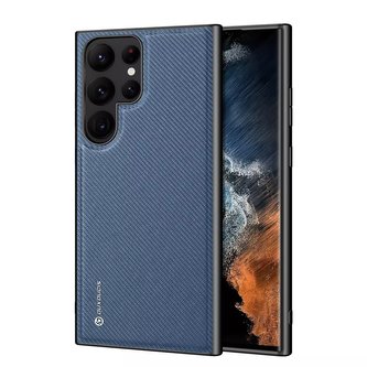Ochranné pouzdro Dux Ducis Fino pro Samsung Galaxy S23 Ultra Cover se silikonovým rámem modrý