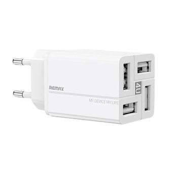 Nástěnná nabíječka Remax, RP-U43, 4x USB, 3,4A (bílá)