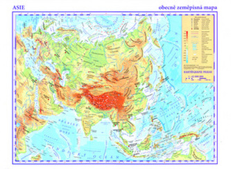 Asie Obecně zeměpisná mapa