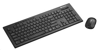 CANYON bezdrátový SET-W4 CS, klávesnice + myš, 2.4GHz, 105 kláves + 8 multimediálních, tenké provedení, chocolate keys,