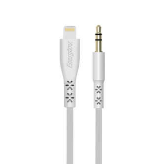 Energizer HardCase - Audio kabel jack 3,5 mm - Lightning MFi certifikovaný 1,5 m ROW (bílý)