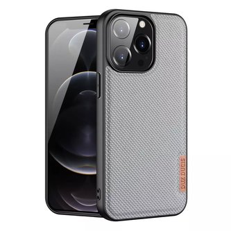 Kryt pouzdra Dux Ducis Fino pokrytý nylonovým materiálem iPhone 13 Pro šedý
