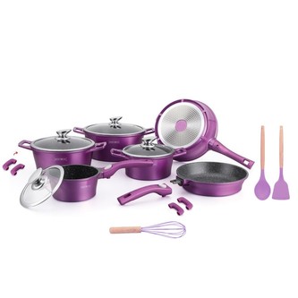 Sada nádobí Royalty, 17 ks, barva fialová