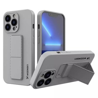 Wozinsky Kickstand Case silikonové pouzdro se stojánkem pro iPhone 13 Pro šedé