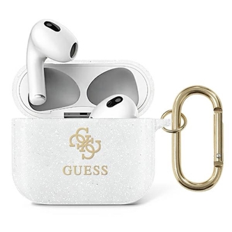Guess 4G Glitter - pouzdro pro Airpods 3 (průhledné)