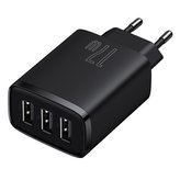 Kompaktní rychlonabíječka Baseus, 3x USB, 17 W (černá)