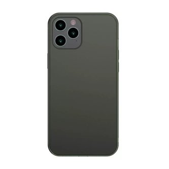 Pevné pouzdro z matného skla Baseus s flexibilním rámem pro iPhone 12 Pro Max tmavě zelené (WIAPIPH67N-WS06)