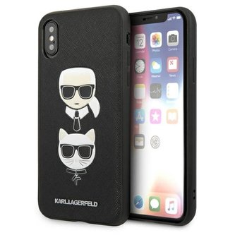 Karl Lagerfeld Saffiano Karl & Choupette Heads - pouzdro pro iPhone Xs Max (černé) Karl Lagerfeld Saffiano Karl & Choupette Heads - pouzdro pro iPhone Xs Max (černé)