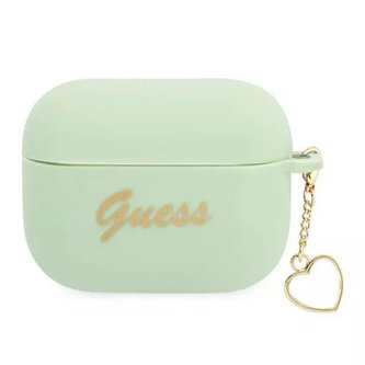 Guess GUAPLSCHSN AirPods Pro kryt zielony/zelený Silicone Charm Heart Collection