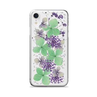 PURO Glam Hippie Chic Cover - Pouzdro pro iPhone XR (pravé zelené okvětní plátky)