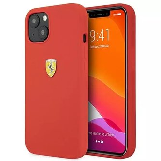 Pouzdro Ferrari iPhone 13 6,1" červené/červené pevné silikonové pouzdro Pouzdro Ferrari iPhone 13 6,1" červené/červené pevné silikonové pouzdro