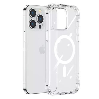 Magnetické pouzdro Joyroom Magnetic Defender pro iPhone 14 Pro Armored Cover s háčky Stojánek průhledný (kompatibilní s MagSafe)