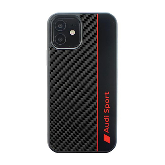 Audi Carbon Fiber Stripe - pouzdro pro iPhone 12 / iPhone 12 Pro (černé)