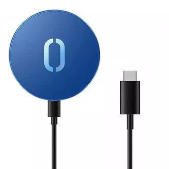Joyroom 15W bezdrátová nabíječka Qi pro iPhone (kompatibilní s MagSafe) kabel USB typu C modrý (JR-A28)