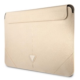Guess Saffiano Triangle Logo Sleeve - pouzdro na notebook 16" (béžová)