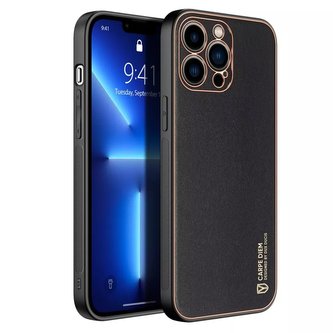 Elegantní pouzdro Dux Ducis Yolo z ekologické kůže pro Apple iPhone 13 Pro černé