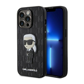 Karl Lagerfeld Saffiano Monogram NFT Ikonik - pouzdro pro iPhone 14 Pro Max (černé) Karl Lagerfeld Saffiano Monogram NFT Ikonik - pouzdro pro iPhone 14 Pro Max (černé)