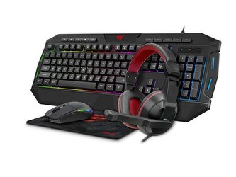 Herní sada 4v1 Havit GAMENOTE KB501CM Sluchátka klávesnice podložka pod myš